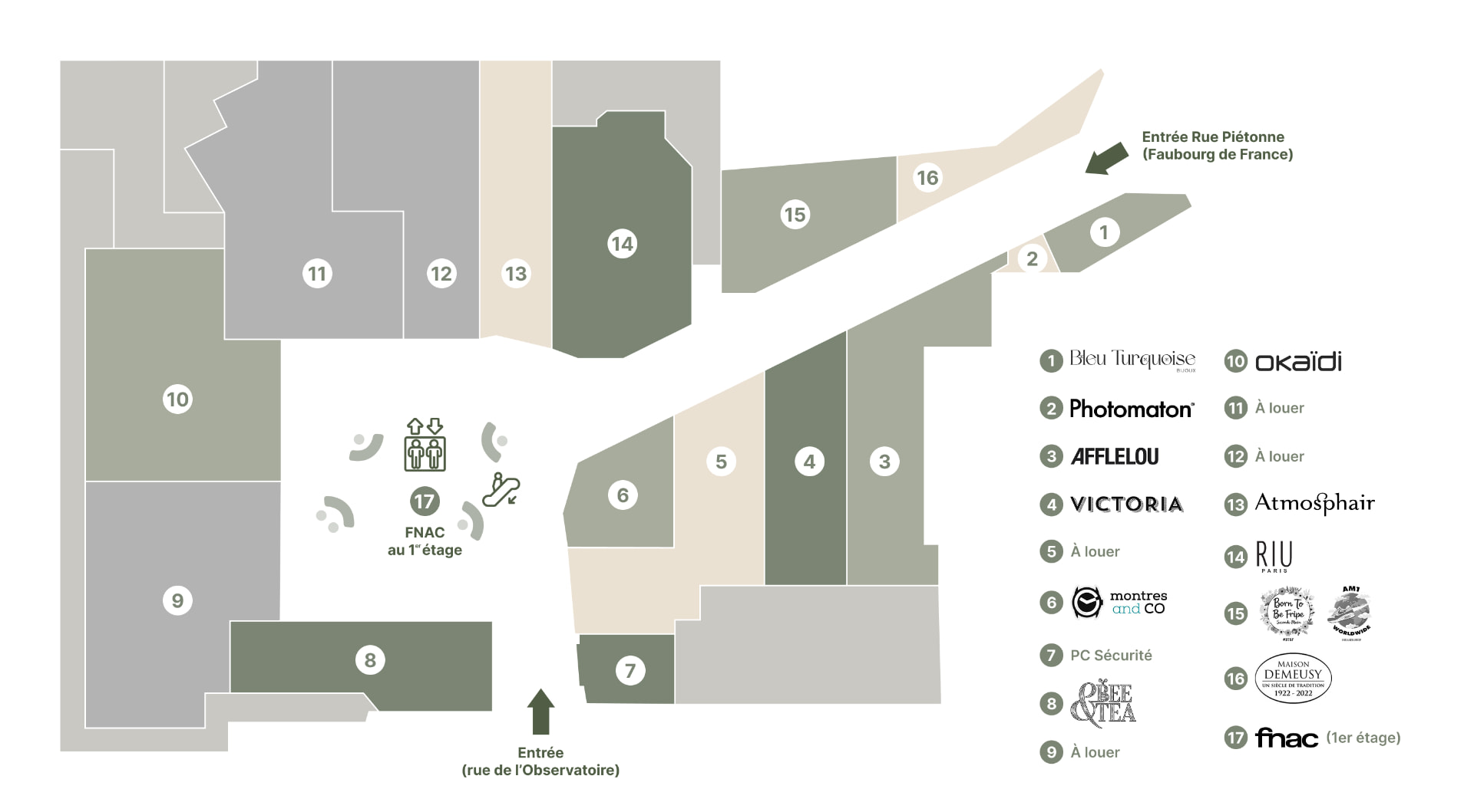 Plan de la galerie Au Détour